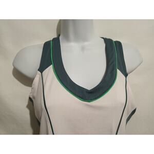 Bolle Size S Sleeveless Green And White High Performance Racerback Tank Top With
